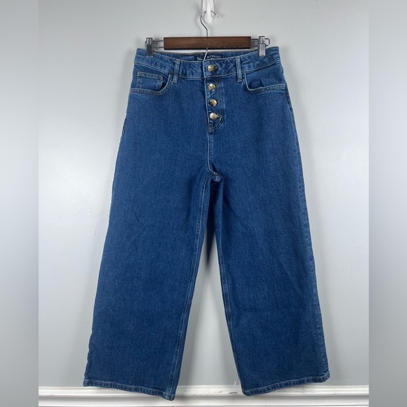 Boden Denim - Boden Wide Leg Jean size 8 Button Fly Denim crop 24” inseam